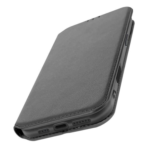 iPhone 16 Pro Max Etui Klap Lommebok og Videostøtte Sort Svart