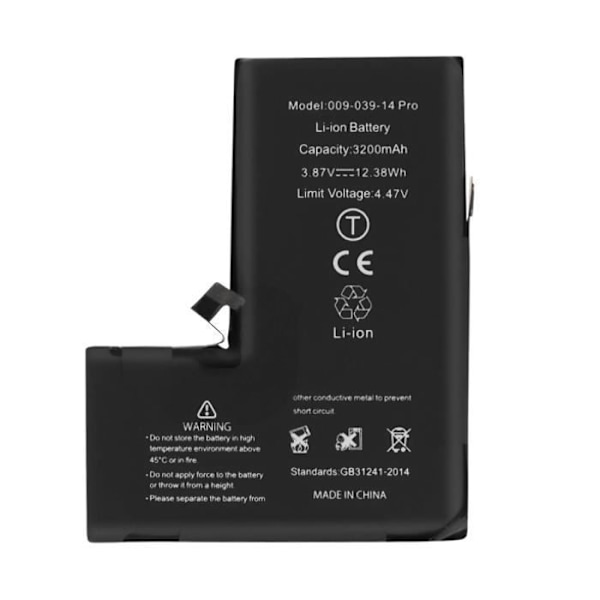 Batteriavkodning PCB-version för iPhone 14 Pro 3200mAh Svart Svart