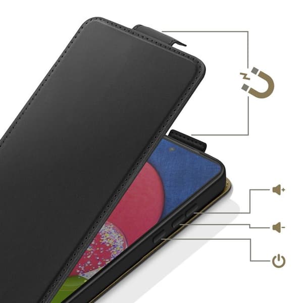 Pystysuora Lompakko Kotelo Galaxy A52 / A52s Korttipaikalla Musta Svart