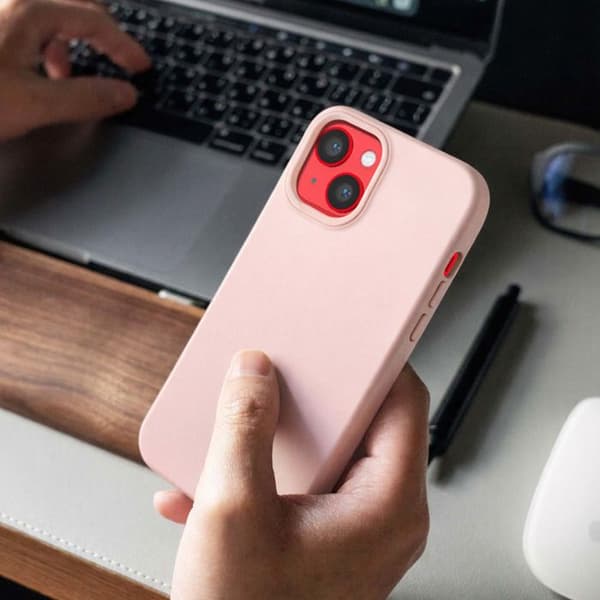 Skydd för iPhone 15 MagSafe Flexibel Stötsäker SolidX Serie Rhinoshield Rosa Ros