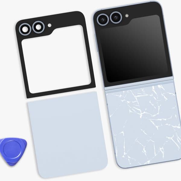 Kit til bageste øverste og nederste glas til Galaxy Z Flip 6 Blå Blå