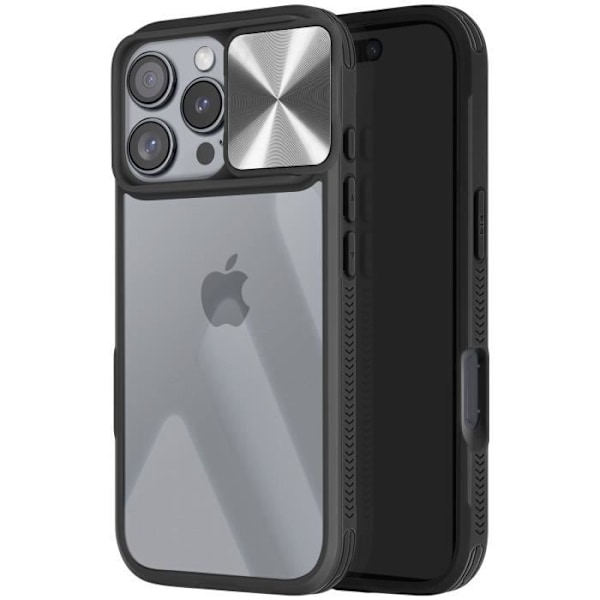 Fodral för iPhone 16 Pro Max Sliding Camera Cover QI Compatible Black Svart