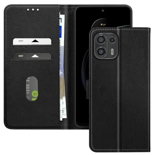 Smartphoneetui - Motorola - Edge 20 Lite - Sort - Tegnebog - Video Støtte Svart