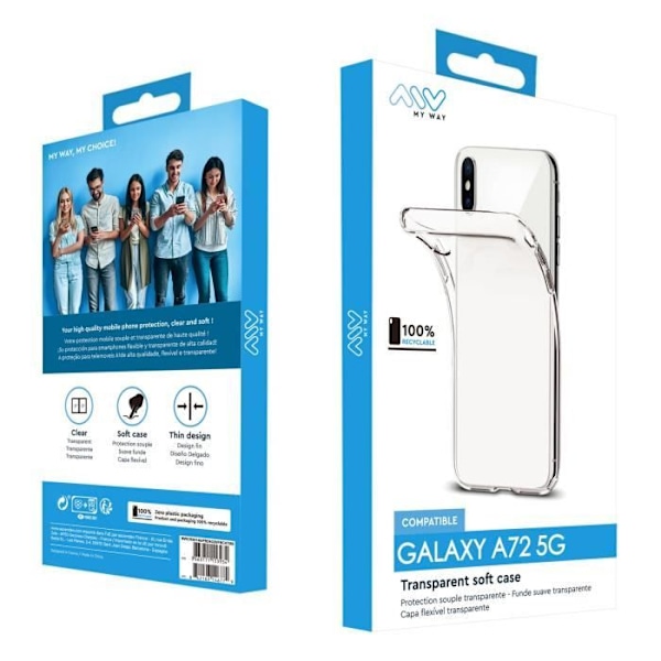 MYWAY klart blødt etui til Samsung Galaxy A72 Transparent