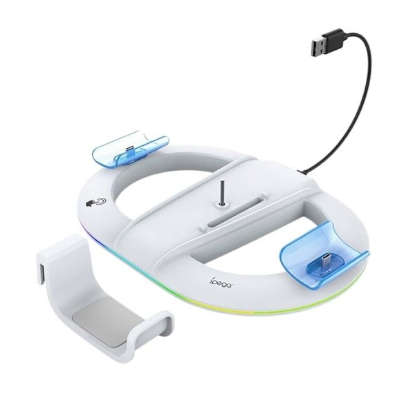 Stöd för Vertikal Laddning RGB för PS5 / PS5 Slim / PS5 Pro Ipega Vit Vit