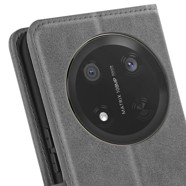 Etui Portefeuille Honor Magic 7 Lite - Grå - Videostöd - Kortförvaring - Magnetisk Stängning Grå
