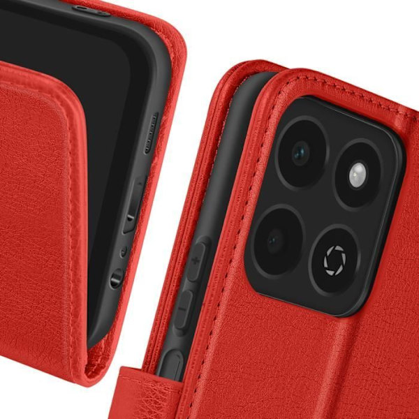 Fodral till Honor 200 Smart - AVIZAR - Röd - Plånboksfodral och videostöd Röd