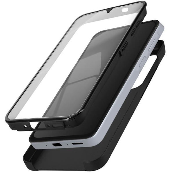 Samsung A35 Full Case - AVIZAR - Musta - Jäykkä - Pehmeä - Kosketus Svart