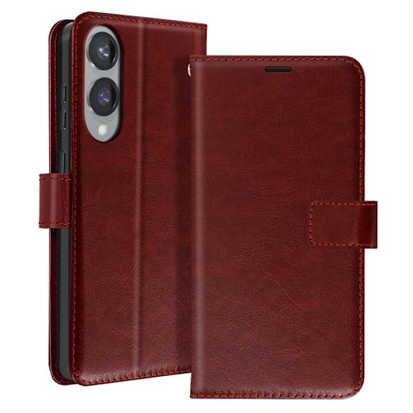 Étui til Samsung Galaxy S25 Edge Klap Wallet Støtte Mayaxess Brun kastanj