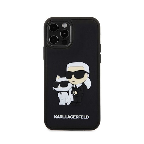 3D Cover Karl og Choupette til iPhone 12/12 Pro Elegant Beskyttelse Karl Lagerfeld Sort Svart