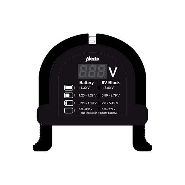 Universel Digital Batteritesteren til AA / AAA / C / D / 9V / Knapbatterier Alecto Sort