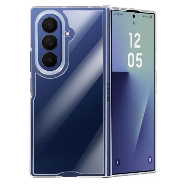 Fodral - AVIZAR - Samsung Galaxy Z Fold 7 - Styvt och Fällbart - Transparent - Hinge Skydd Vit