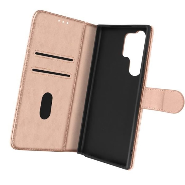 Suojakuori Samsung Galaxy S23 Ultra Wallet ja Video Holder pinkille