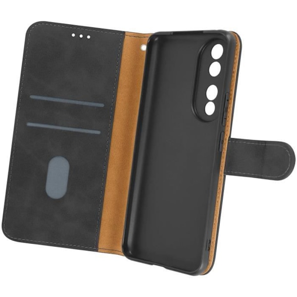 Etui til Honor 90 - AVIZAR - Flip Wallet Video Support - Sort - Rigid - Syntetisk Svart