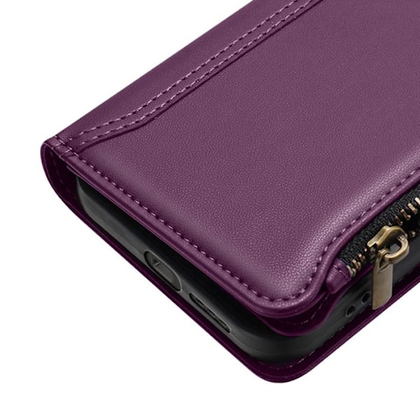 Oppo A5 Pro Korttelilaukku Irrotettava Olkahihna Magneettisulku Violetti