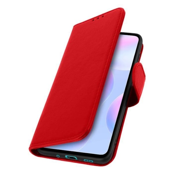 Suojakuori - AVIZAR - Xiaomi Redmi 9A - Punainen - Korttipidike - Video- tukipotku Röd