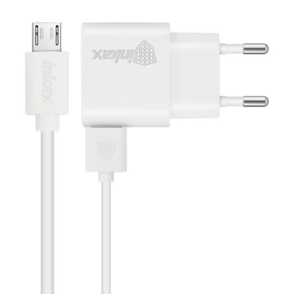 Oplader - Inkax - 1A - Mikro USB Kabel - Hvid - 1m Vit