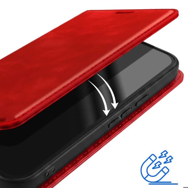 Plånboksfodral för Google Pixel 11 Pro XL Mocka Effekt med Stöd Röd Röd