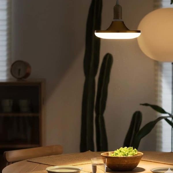 Loftlampe - AVIZAR - Skål E27 40W - 6500K - Hvid/Guld - Diffusion 180° Vitt guld