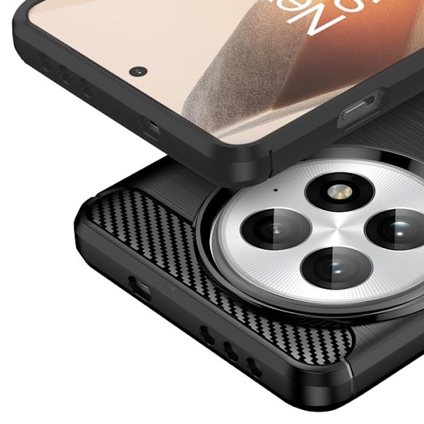 Coque för OnePlus 13 Silikon Design Kolfiber Borstad Svart Svart
