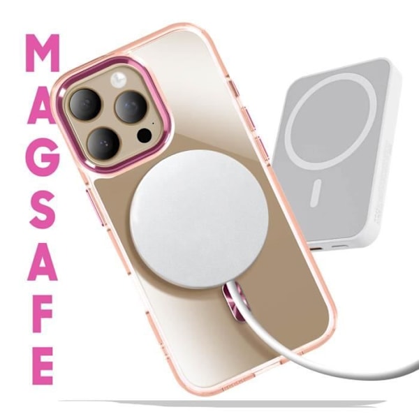 MagSafe-kuori iPhone 13 Pro:lle, kristalliselkä, vaaleanpunainen samppanja Rosa