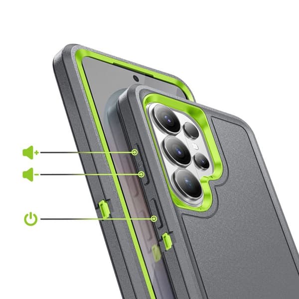 Cover til Galaxy S26 Ultra Trimateriale Forstærket med Indbygget Stativ Grå Grå