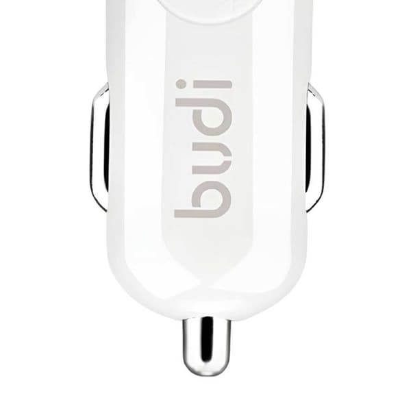 USB-biloplader - BUDI - 18W - Quick Charge 3.0 - LED - Hvid Vit
