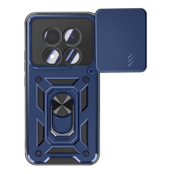 Cover til Redmi Note 15 Pro 5G med skydelåg til kamera / magnetisk ring Mayaxess natblå Blå
