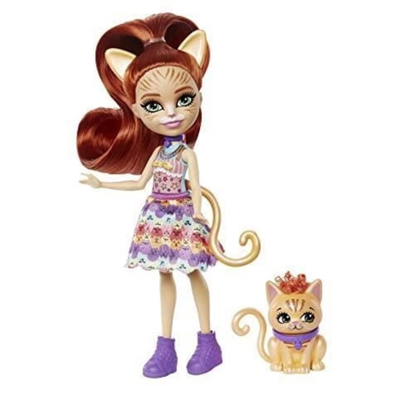 Enchantimals - Stadsdjur - Tarla Tabby Cat and Cuddler, 6-tums docka