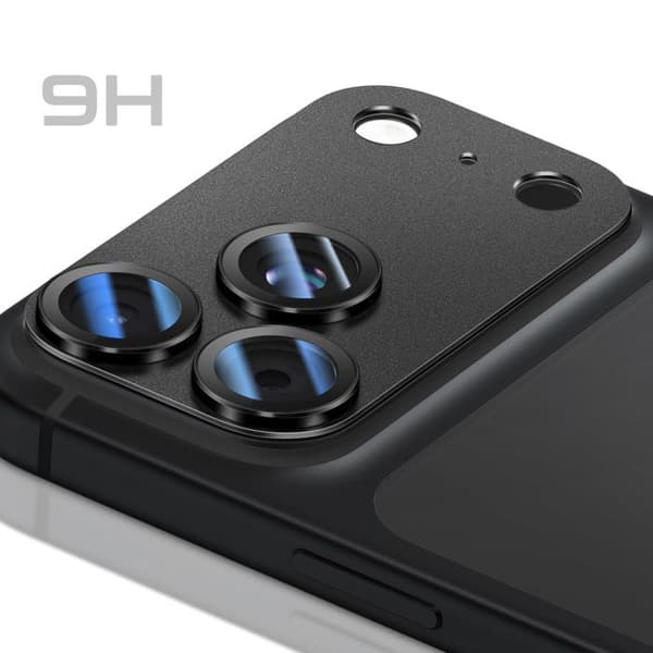 Beskyttelseskamera til iPhone 18 Pro Max i hærdet glas, monobloc design, sort Svart