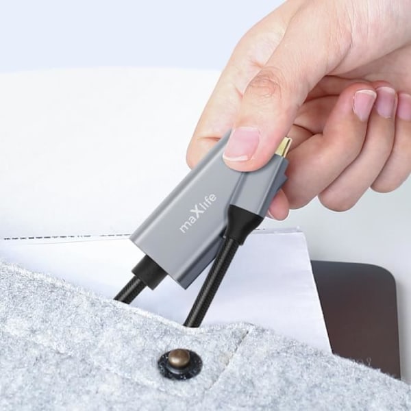 USB-C till HDMI-videoadapter 4K-upplösning Kompakt design Maxlife Grå