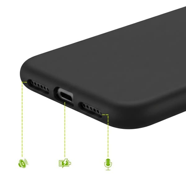 Silicone Cover til iPhone 11 Blød Beskyttelse Enkel og Stødabsorberende Mayaxess Sort Svart