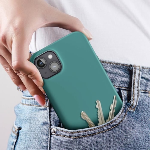 Fodral till iPhone 15 Plus - AVIZAR - Fast Cover - Halvstyvt - Soft-touch - Mörkgrön Grön