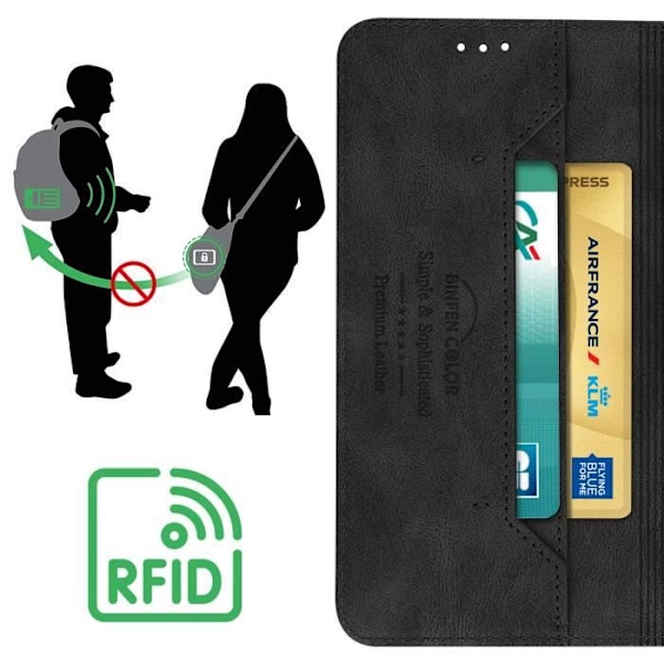 Kotelo Galaxy A34 5G -lompakolle ja videotelineelle, jossa on RFID-esto musta Svart