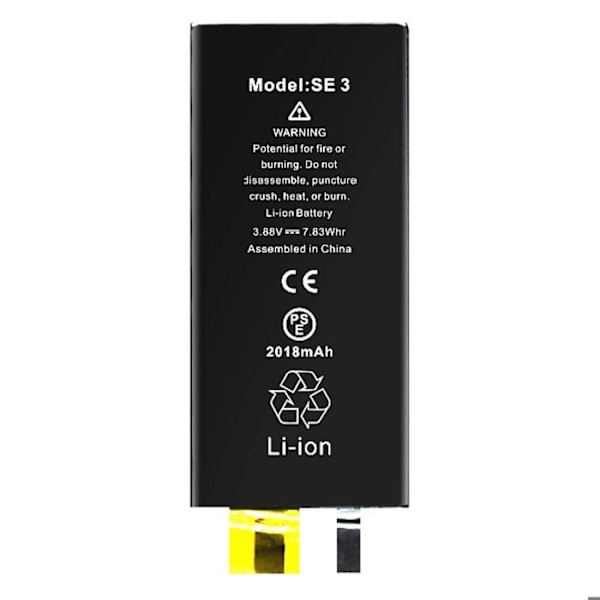 Batteri Uden BMS til iPhone SE 2022 Kapacitet 2018mAh Svart