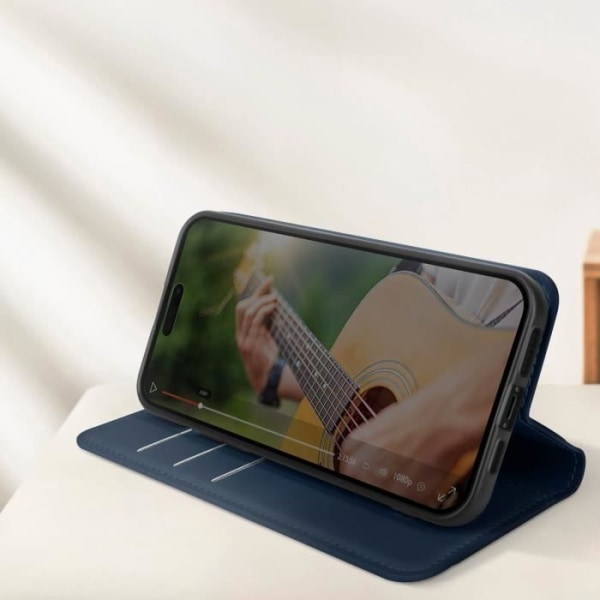 Suojakuori iPhone 15 Plus Wallet Function Lompakkoteline Midnight Blue Blå