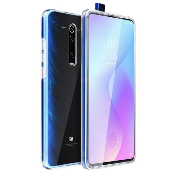 Skyddsskal - AVIZAR - Xiaomi Mi 9T - Heltäckande skydd - Hård och mjuk - Transparent vit Klar vit