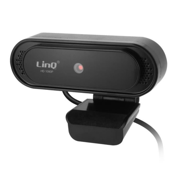 Full HD 1080p USB-webbkameramikrofon 120° vinkel LinQ rundad design - svart