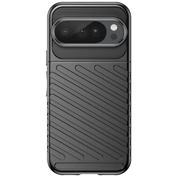 Cover - ADVARSEL - Google Pixel 10 / 10 Pro - Stødabsorberende - Blød Silikone - Struktureret Sort Svart