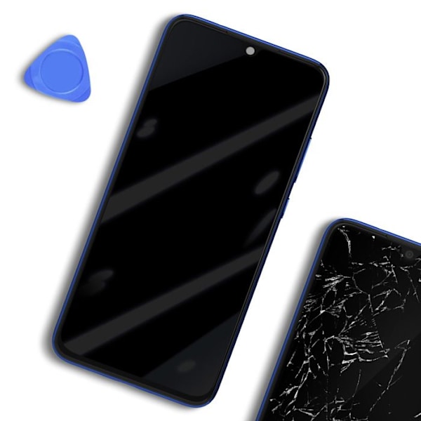 Skærm til Xiaomi Redmi Note 7 LCD + Touch Glass + Originalt Xiaomi Blue Chassis Blå