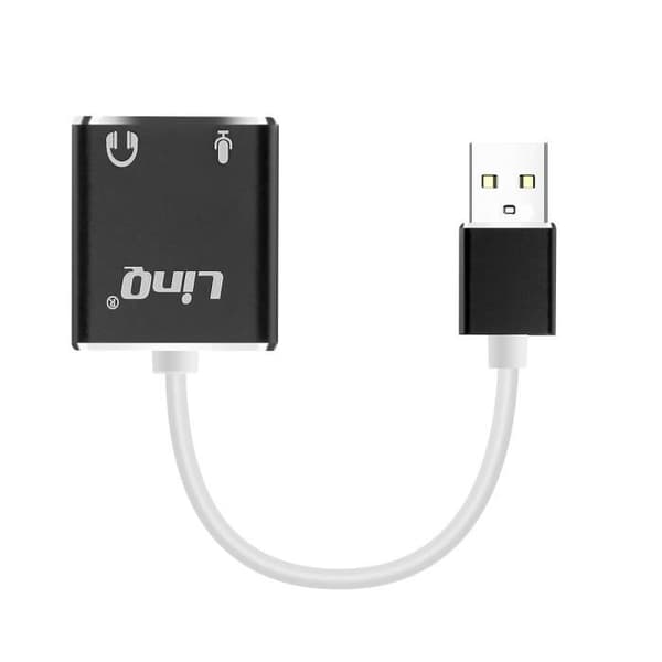 Externt ljudkort - LINQ - Dubbel 3,5 mm jackadapter - USB 2.0 - 7.1 Surround - Plug & Play
