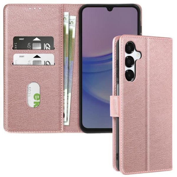 Suojakuori Samsung Galaxy A16 Flip -lompakolle ja videotelineen samppanjavaaleanpunaiselle Rosa