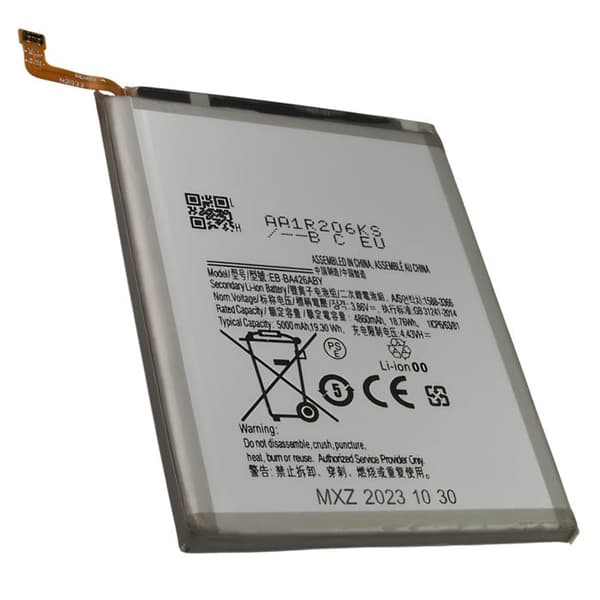 Batteri til Smartphone Galaxy A42 5G Li-Polymer 3.86V 5000mAh 19.3Wh Sølv Grå