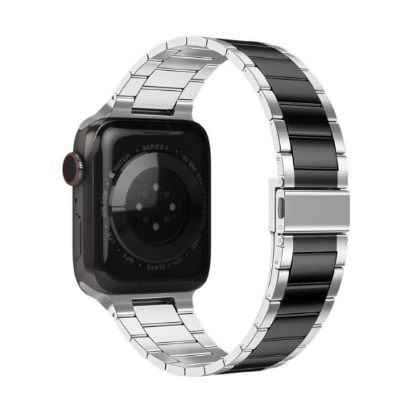Armband för Apple Watch 41mm / 40mm / 38 mm Links Stål Silver / Svart