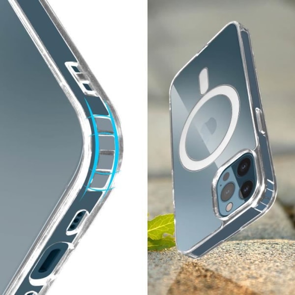 Etui til iPhone 12 Pro Max - AVIZAR - Magnetisk cirkel - Gennemsigtig Transparent