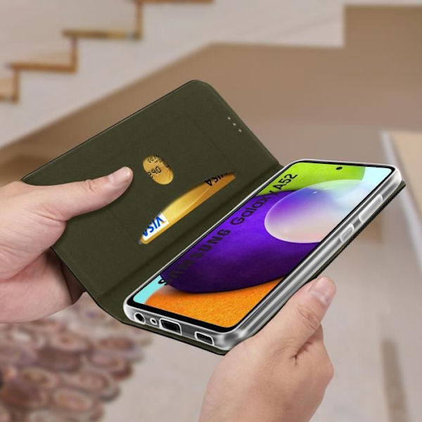 Kotelo Samsung A52 - Samsung - Pehmeä kosketuskangas - Video tukituki - Korttitasku - Musta Svart
