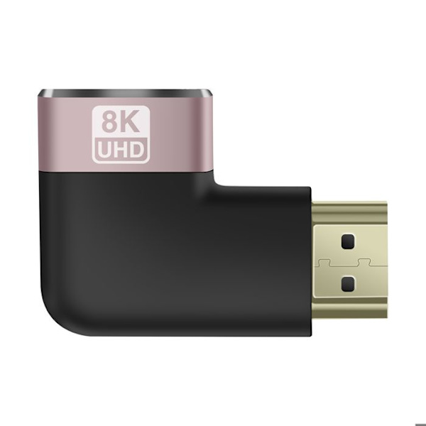HDMI videoadapter hun til han 8K UHD vinklet 90° til højre LinQ Sort