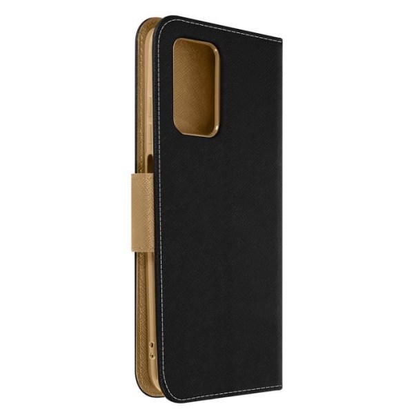 Xiaomi Redmi 10 Saffiano plånboksfodral i lädereffekt i svart och gult guld