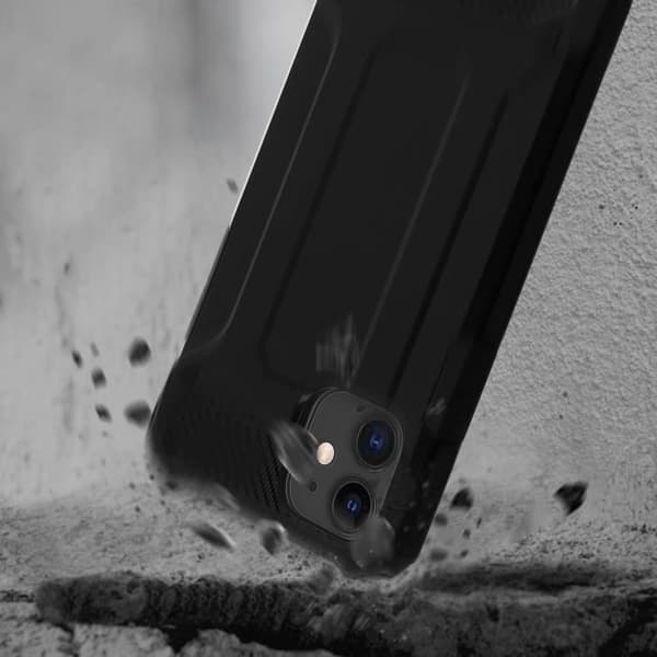 Coque iPhone 11 - AVIZAR - Design Relief - Antichoc 1,8m - Sort - Semi-rigid Svart