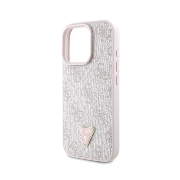 Coque til Apple iPhone 16 Pro Max Edition 4G Rhinesten Triangulær Metaliseret Guess Rosé champagne Rosa